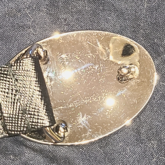 Prada Black Leather Belt with Silver Buckle - Picture 3 of 7